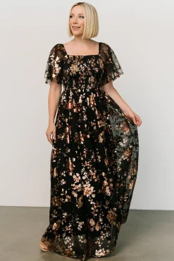 Baltic Born Cassandra Tulle Maxi Dress | Black Blossom
