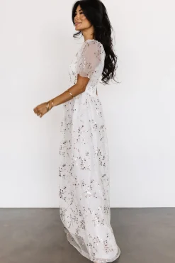 Baltic Born Cassandra Tulle Maxi Dress | Metallic White