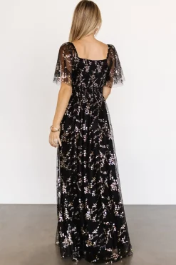 Baltic Born Cassandra Tulle Maxi Dress | Metallic Black