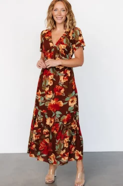 Baltic Born Cassie Short Sleeve Dress | Copper Floral