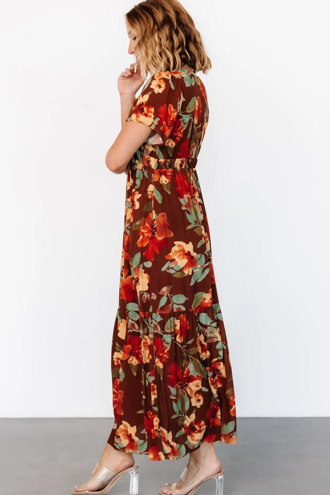 Baltic Born Cassie Short Sleeve Dress | Copper Floral