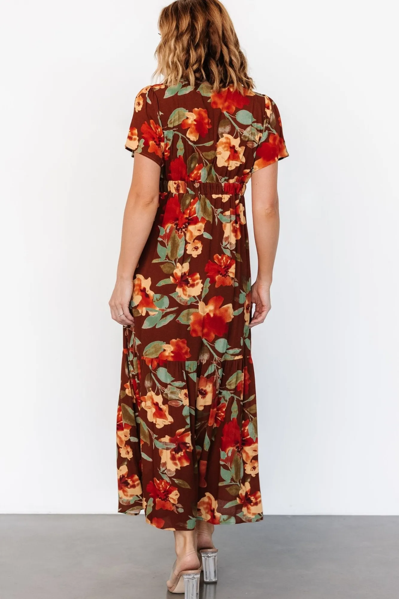 Baltic Born Cassie Short Sleeve Dress | Copper Floral
