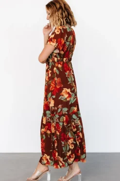 Baltic Born Cassie Short Sleeve Dress | Copper Floral