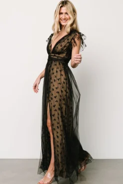 Baltic Born Caterina Tulle Maxi Dress | Black + Nude