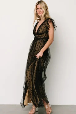 Baltic Born Caterina Tulle Maxi Dress | Black + Nude