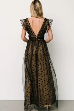 Baltic Born Caterina Tulle Maxi Dress | Black + Nude