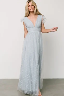 Baltic Born Caterina Tulle Maxi Dress | Light Blue