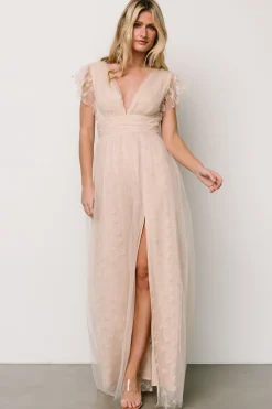 Baltic Born Caterina Tulle Maxi Dress | Nude Blush