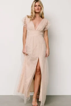 Baltic Born Caterina Tulle Maxi Dress | Nude Blush