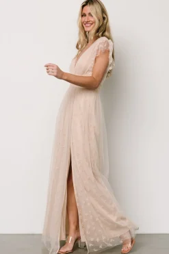 Baltic Born Caterina Tulle Maxi Dress | Nude Blush