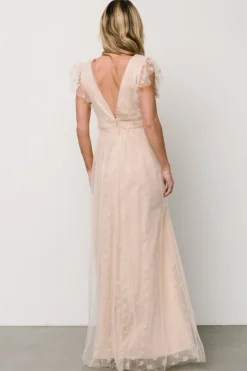 Baltic Born Caterina Tulle Maxi Dress | Nude Blush