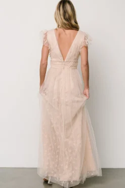 Baltic Born Caterina Tulle Maxi Dress | Nude Blush