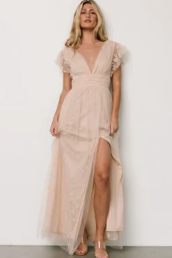 Baltic Born Caterina Tulle Maxi Dress | Nude Blush