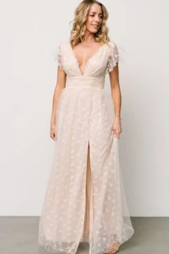 Baltic Born Caterina Tulle Maxi Dress | Natural + White