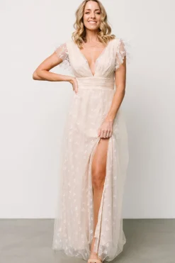 Baltic Born Caterina Tulle Maxi Dress | Natural + White