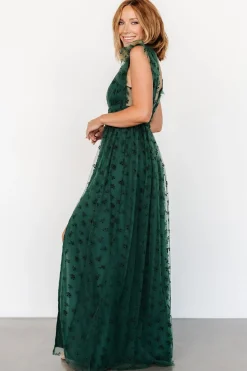 Baltic Born Caterina Tulle Maxi Dress | Dark Green