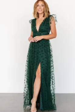 Baltic Born Caterina Tulle Maxi Dress | Dark Green