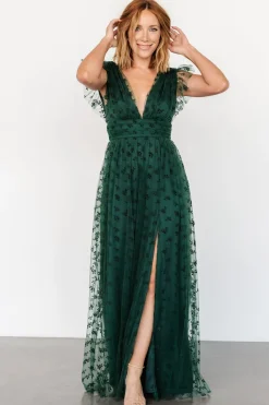 Baltic Born Caterina Tulle Maxi Dress | Dark Green