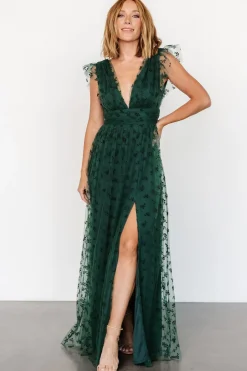 Baltic Born Caterina Tulle Maxi Dress | Dark Green