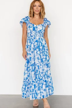 Baltic Born Catira Maxi Dress | Blue + White