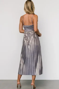 Baltic Born Cecilia Pleated Dress | Blue Shimmer