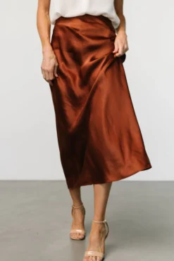 Baltic Born Celeste Satin Midi Skirt |