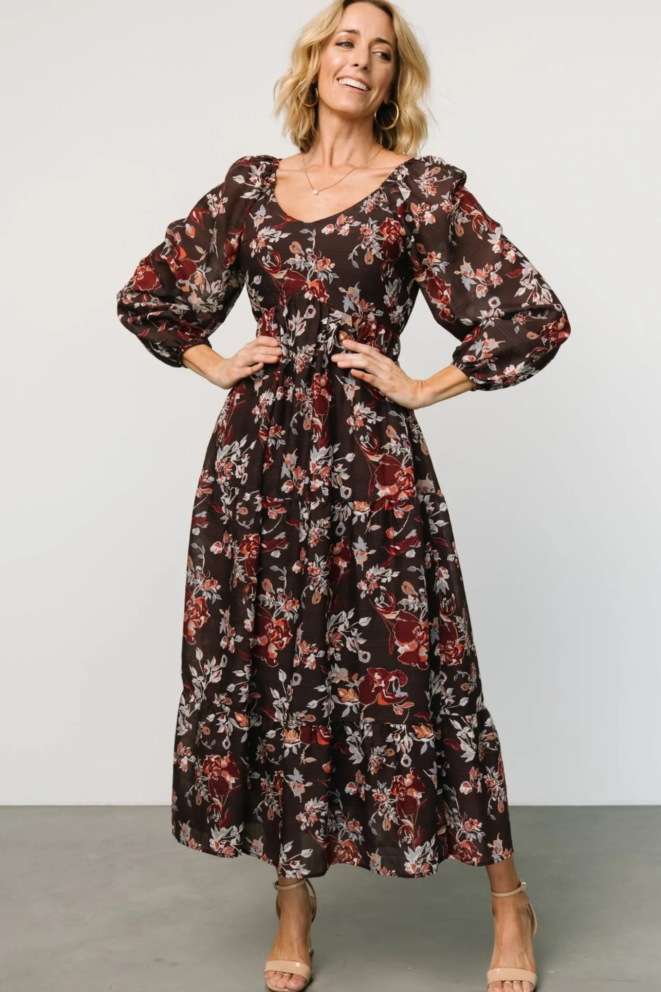 Baltic Born Chantae Maxi Dress | Dark Plum Print