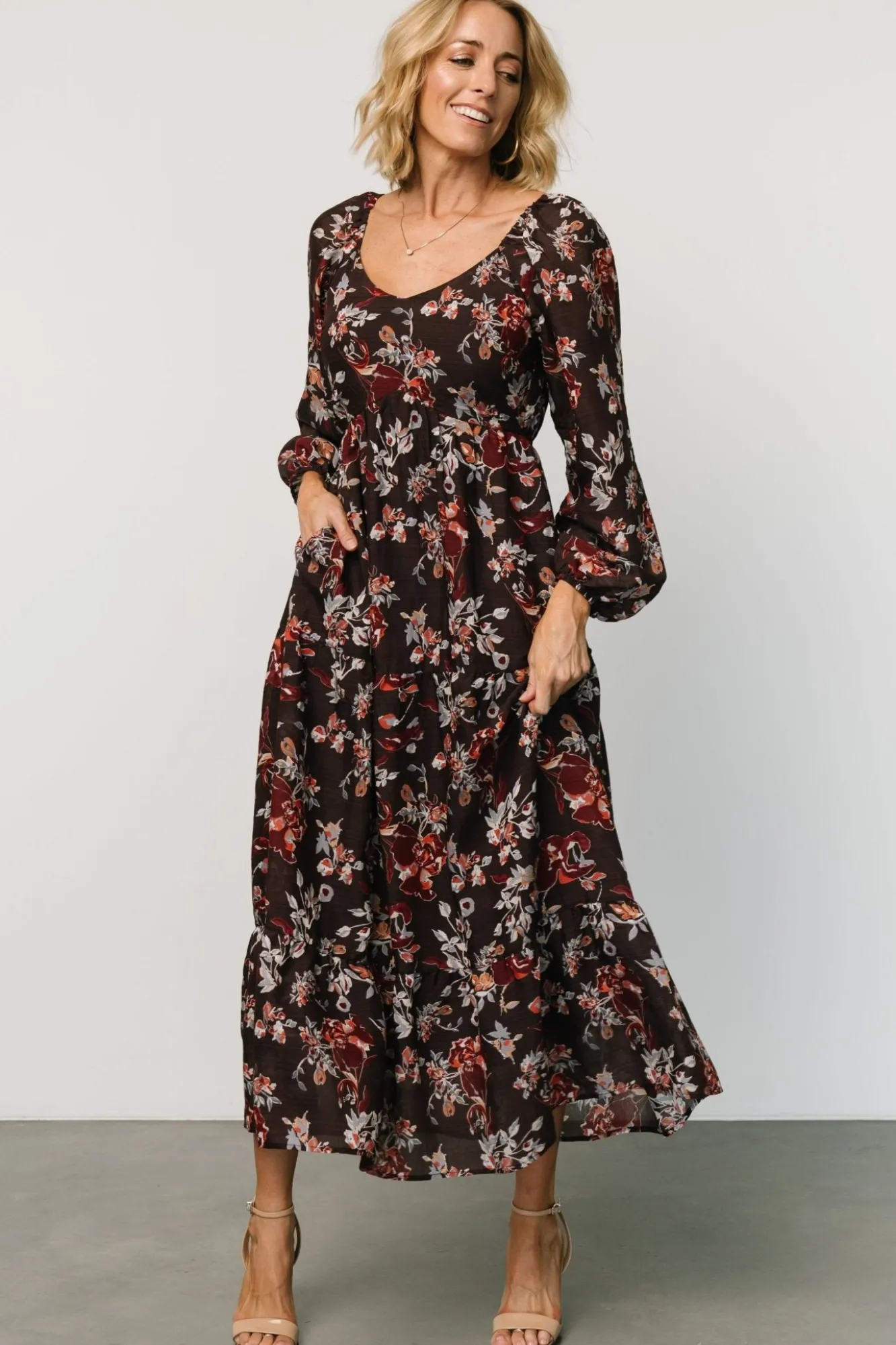 Baltic Born Chantae Maxi Dress | Dark Plum Print