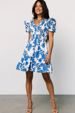 Baltic Born Charee Short Dress | White + Blue