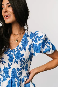 Baltic Born Charee Short Dress | White + Blue