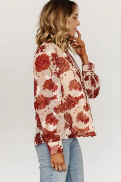 Baltic Born Charlotte Tie Blouse | Cream + Rust