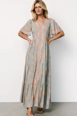 Baltic Born Cheryl Maxi Dress | Dusty Blue Floral