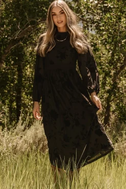 Baltic Born Christine Velvet Embossed Midi Dress |