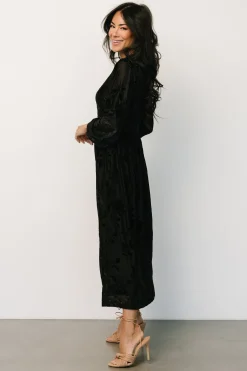 Baltic Born Christine Velvet Embossed Midi Dress |