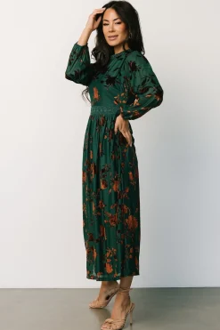 Baltic Born Christine Velvet Embossed Midi Dress |