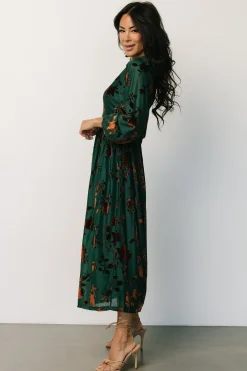 Baltic Born Christine Velvet Embossed Midi Dress |