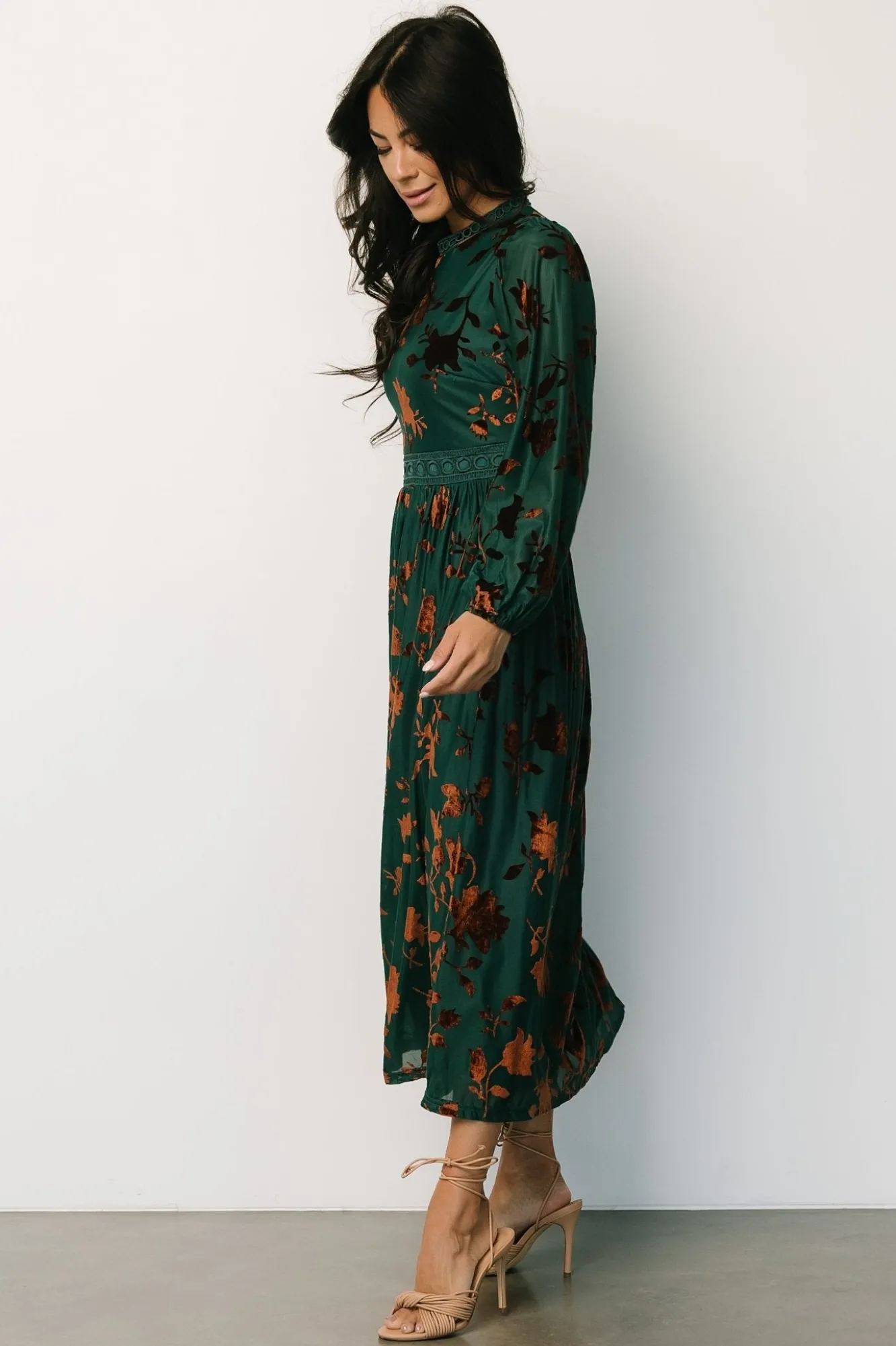 Baltic Born Christine Velvet Embossed Midi Dress |