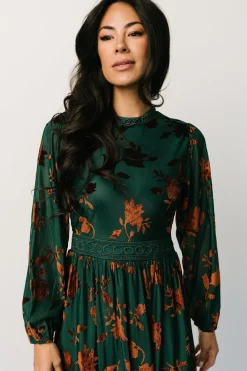 Baltic Born Christine Velvet Embossed Midi Dress |