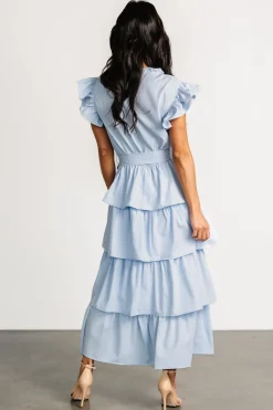 Baltic Born Chrysanthi Tiered Dress | Light Blue