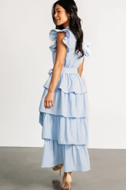 Baltic Born Chrysanthi Tiered Dress | Light Blue