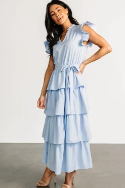 Baltic Born Chrysanthi Tiered Dress | Light Blue