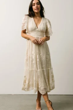 Baltic Born Clarisa Lace Midi Dress | Vintage Cream