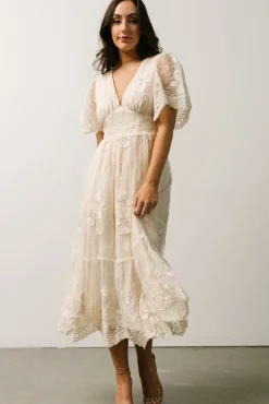 Baltic Born Clarisa Lace Midi Dress | Vintage Cream