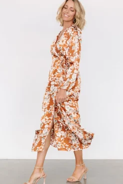 Baltic Born Clarissa Faux Wrap Midi Dress | Copper + Ivory