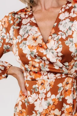 Baltic Born Clarissa Faux Wrap Midi Dress | Copper + Ivory