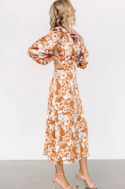 Baltic Born Clarissa Faux Wrap Midi Dress | Copper + Ivory