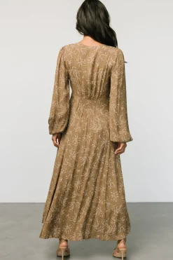 Baltic Born Claudine Maxi Dress | Dusty Brown Print