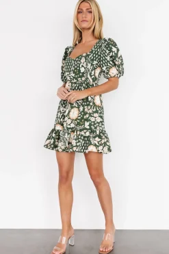 Baltic Born Clea Sweetheart Mini Dress | Olive Multi