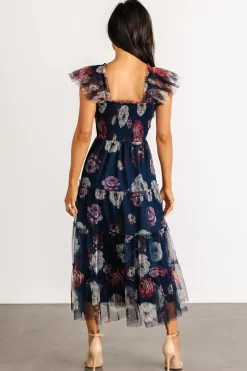 Baltic Born Clementine Tulle Midi Dress | Navy Floral
