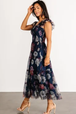 Baltic Born Clementine Tulle Midi Dress | Navy Floral